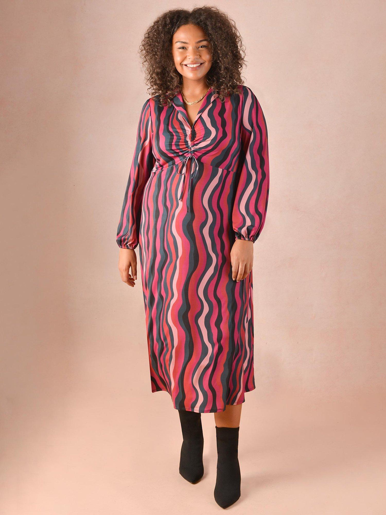Live Unlimited Swirl Print Midi Dress, Purple/Multi