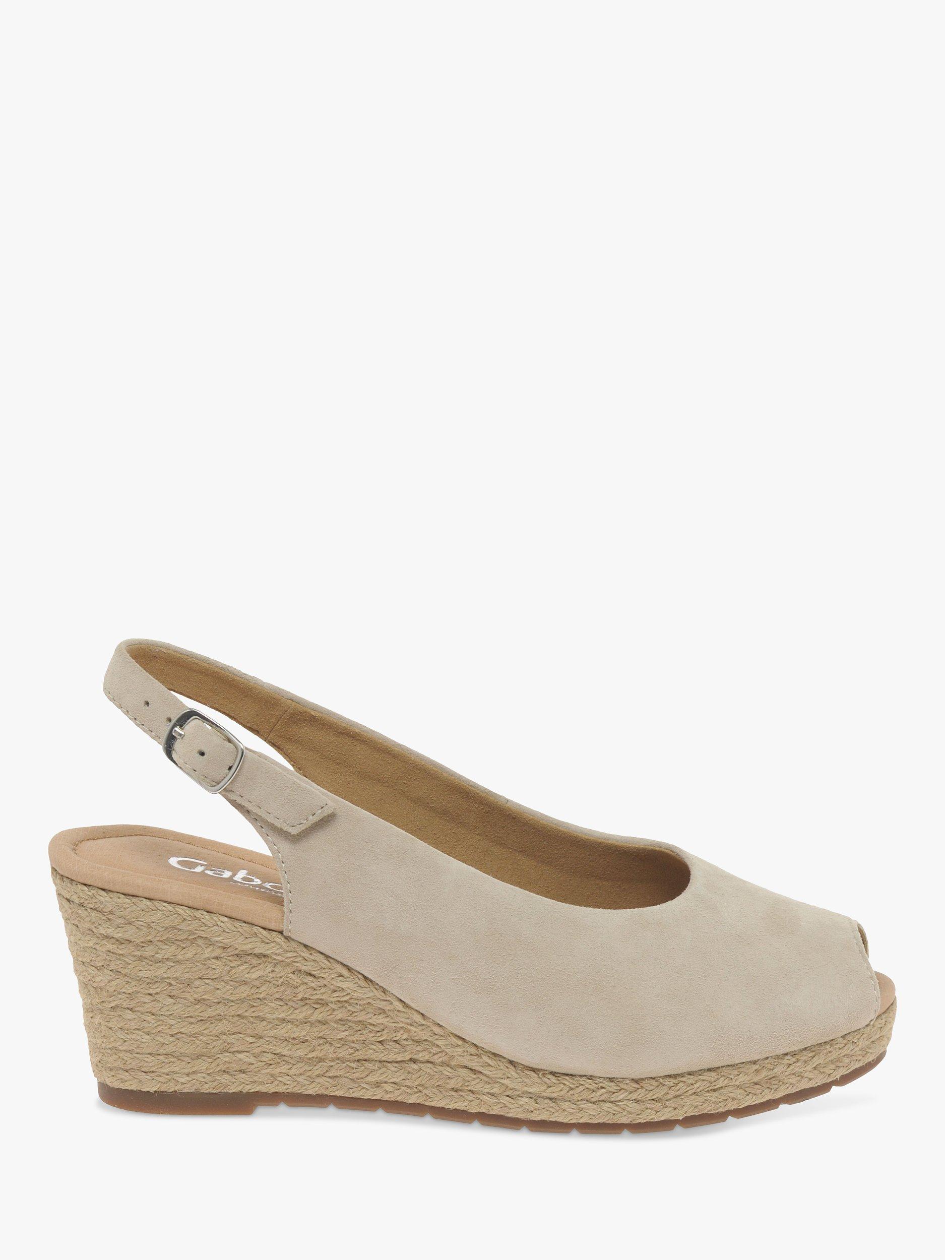 Gabor Tandy Wide Fit Suede Slingback Sandals, Taupe, 5.5