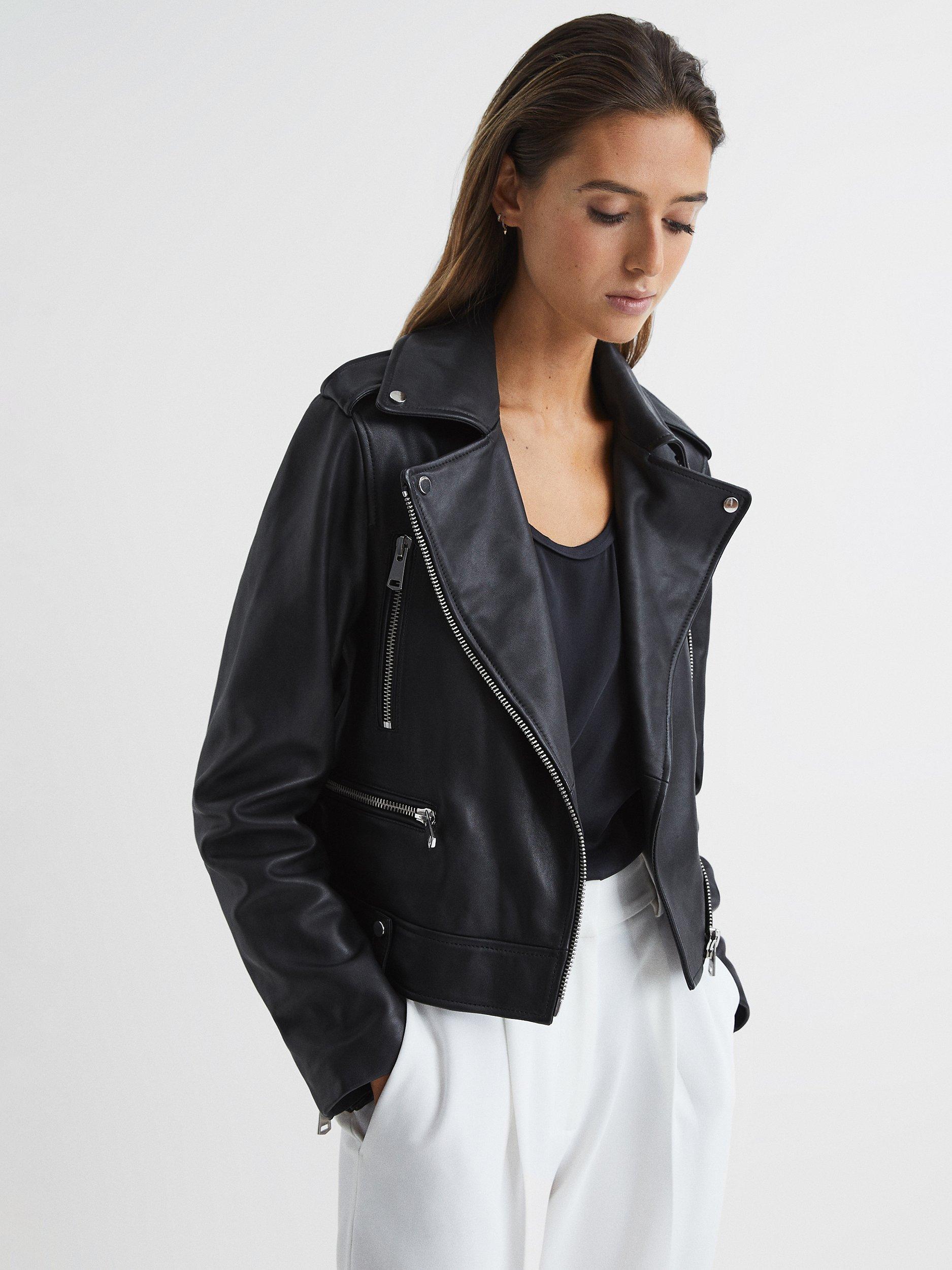 Reiss Santiago Biker Leather Jacket