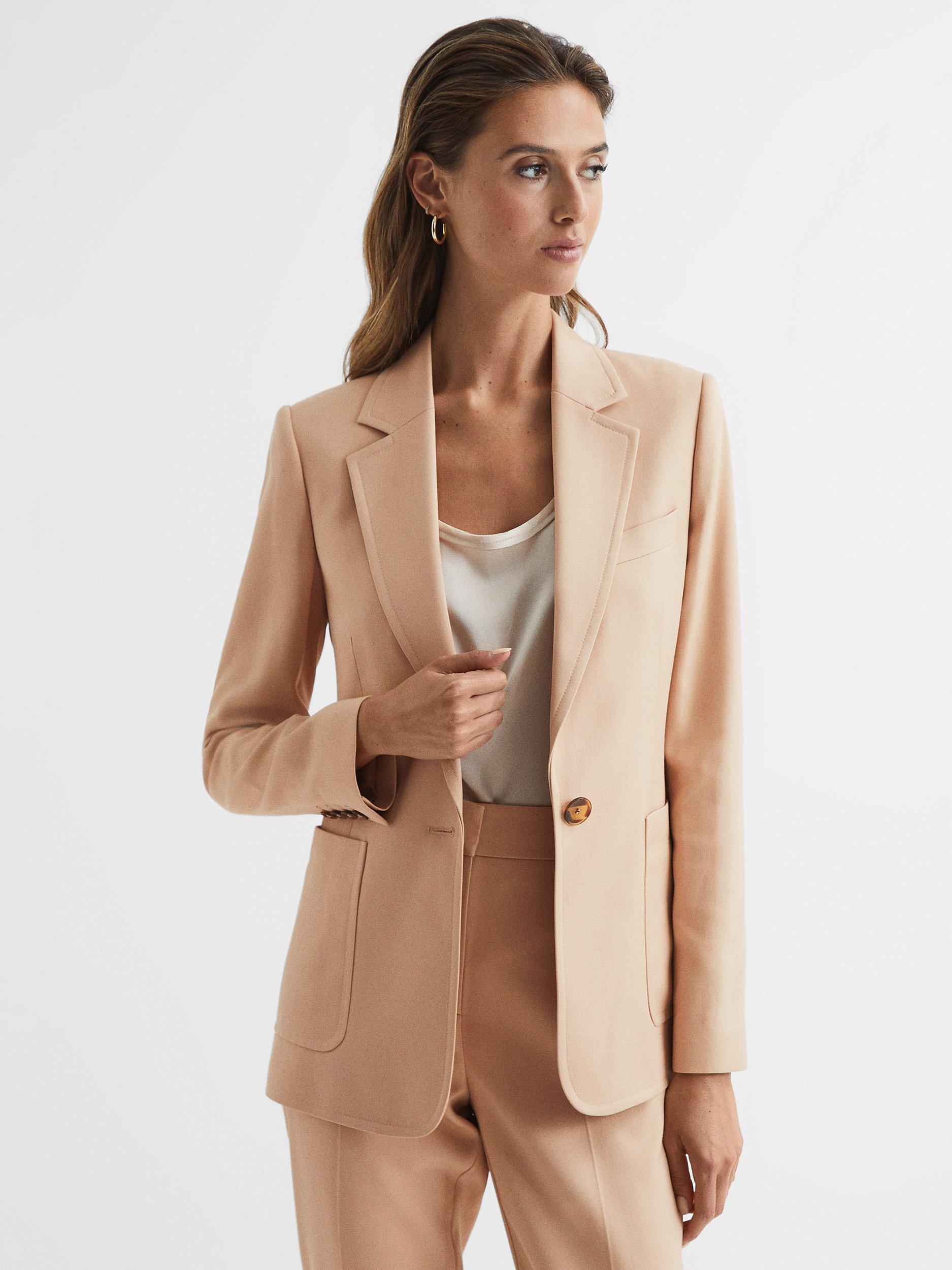 Reiss Ember Single Breasted Blazer, Camel, 6