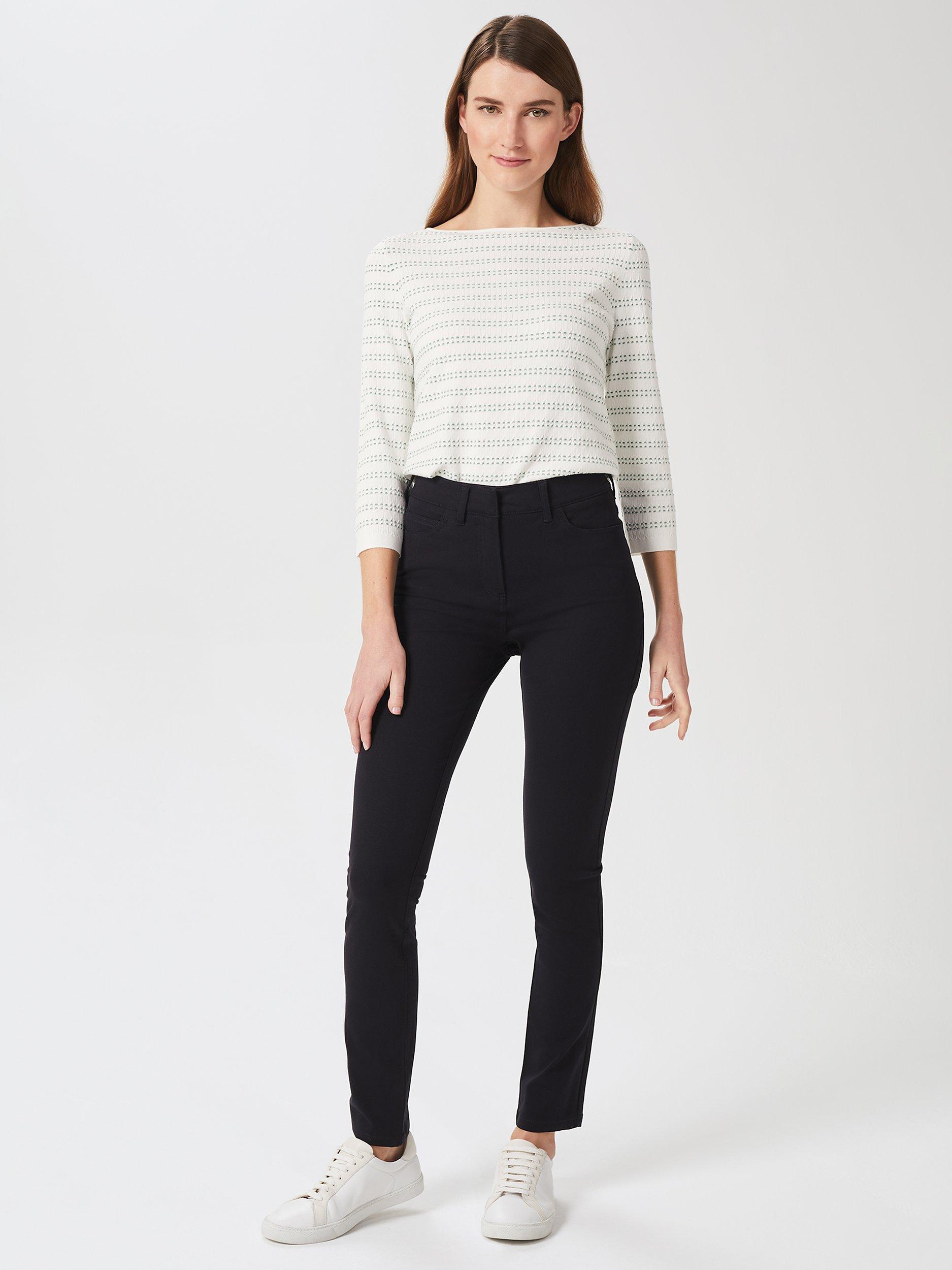 Product image 1 of 3, which shows Hobbs Petite Amanda Jeans, Navy, 6