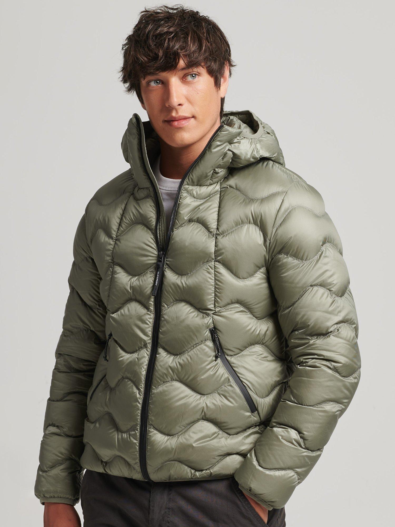 Superdry XPD Down Quilted Jacket, Light Khaki