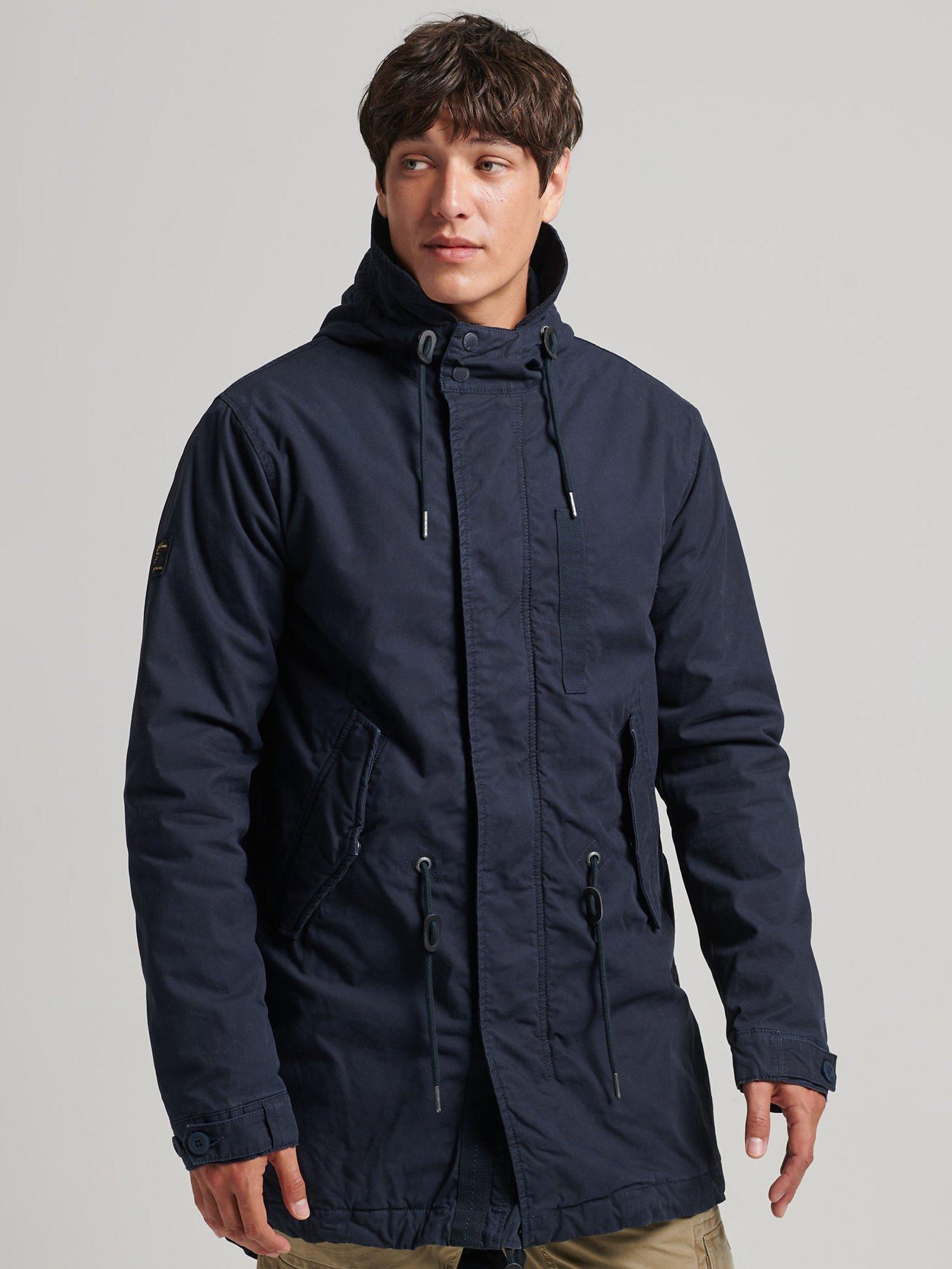 Superdry Vintage Military Parka Coat, Eclipse Navy