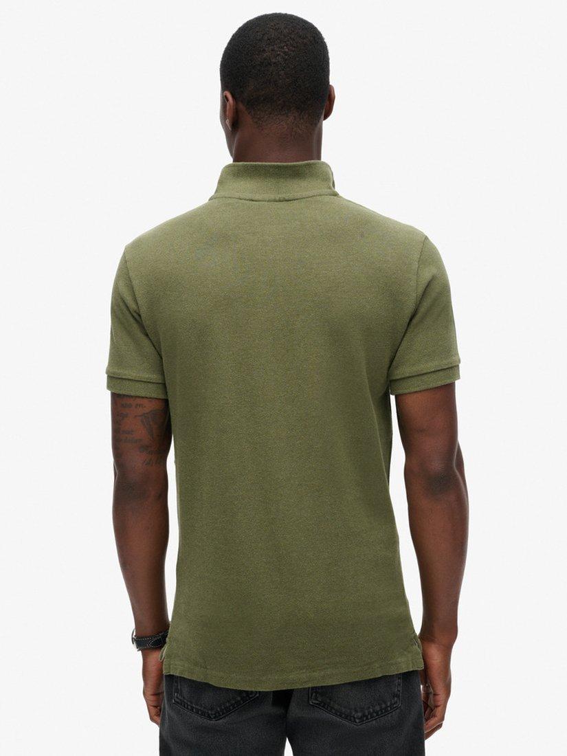 Product image 5 of 7, which shows Superdry Classic Pique Polo Shirt, Thrift Olive Marl, L