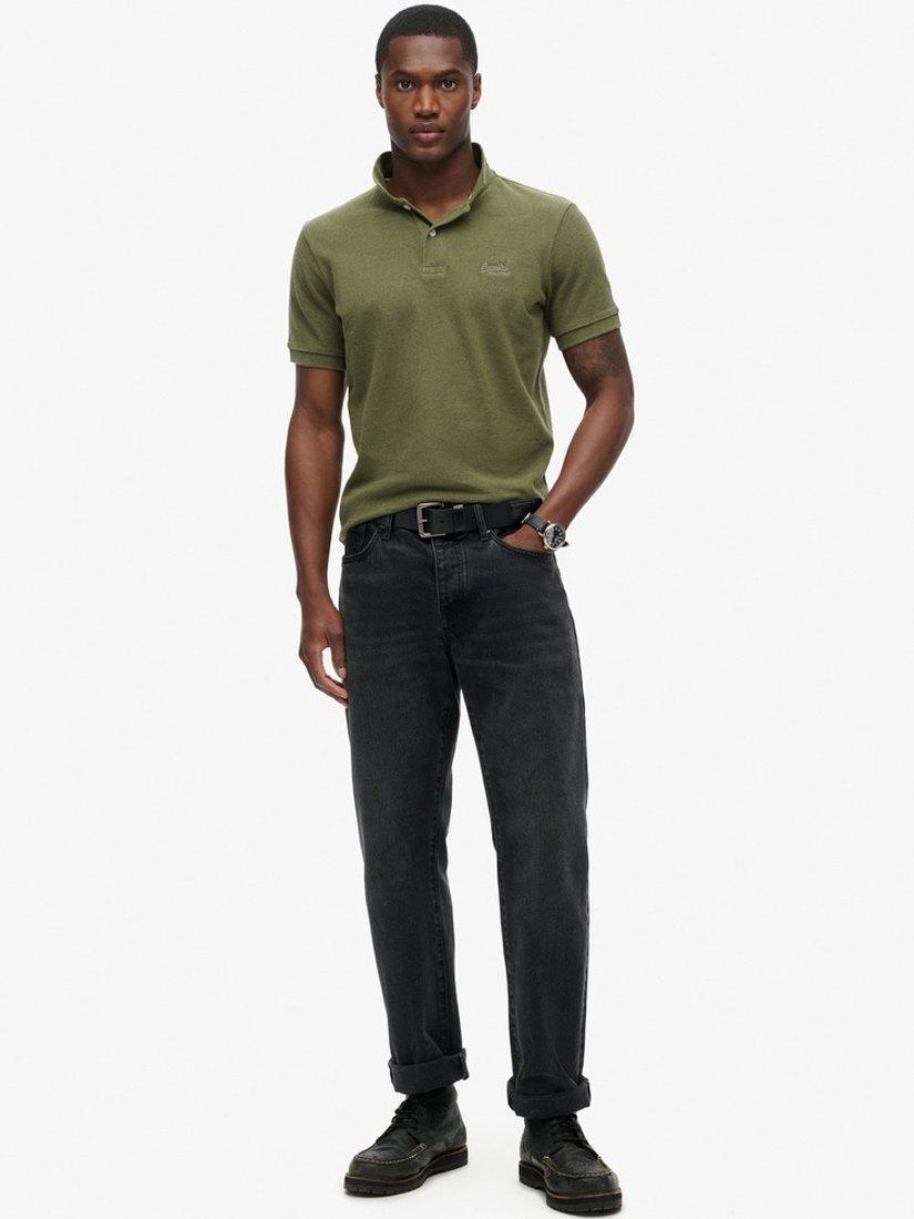 Product image 2 of 7, which shows Superdry Classic Pique Polo Shirt, Thrift Olive Marl, L