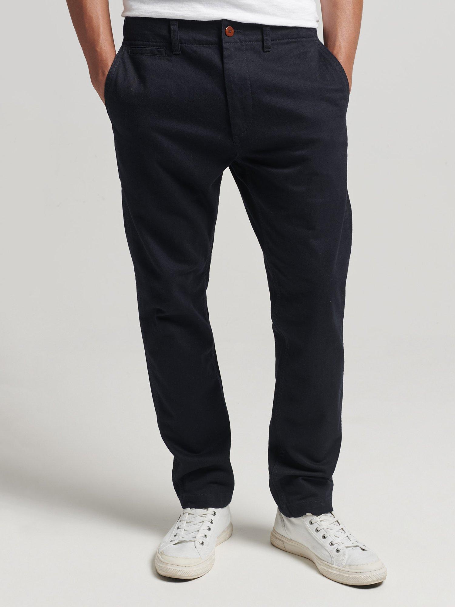 Superdry Officer's Slim Chino Trousers, Indigo