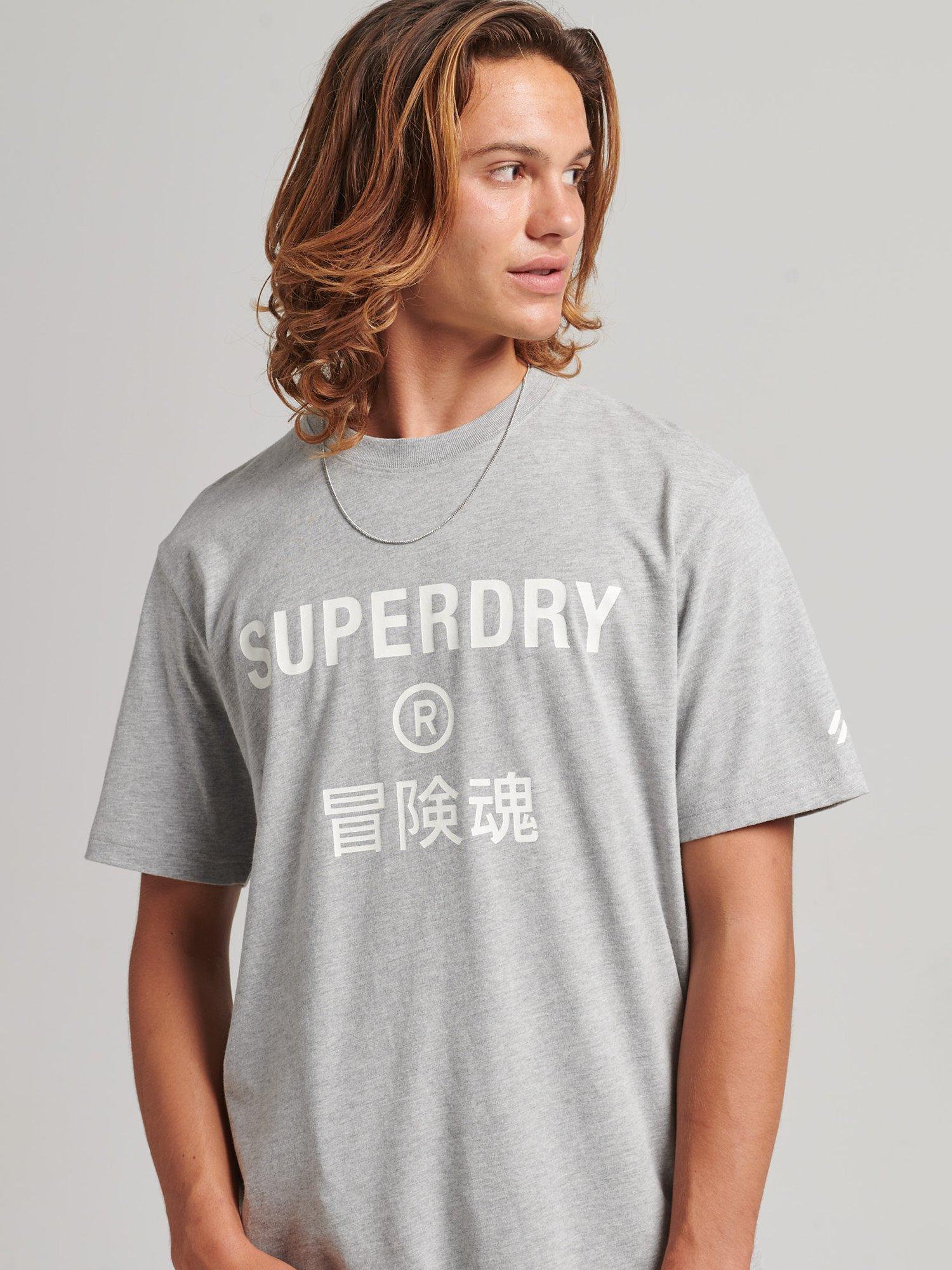 Superdry Code Core Sport T-Shirt, Grey Marl