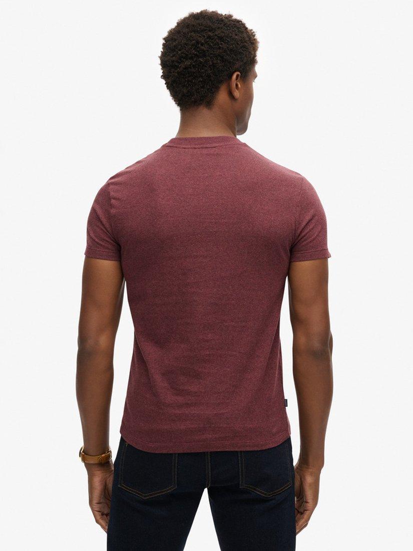 Product image 2 of 5, which shows Superdry Essential Logo Cotton T-Shirt, Burgundy Grit, M
