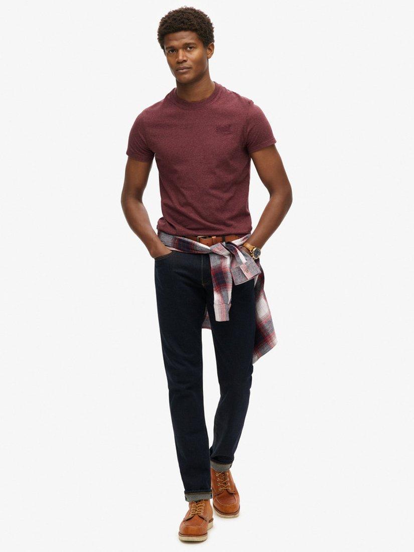 Product image 3 of 5, which shows Superdry Essential Logo Cotton T-Shirt, Burgundy Grit, M