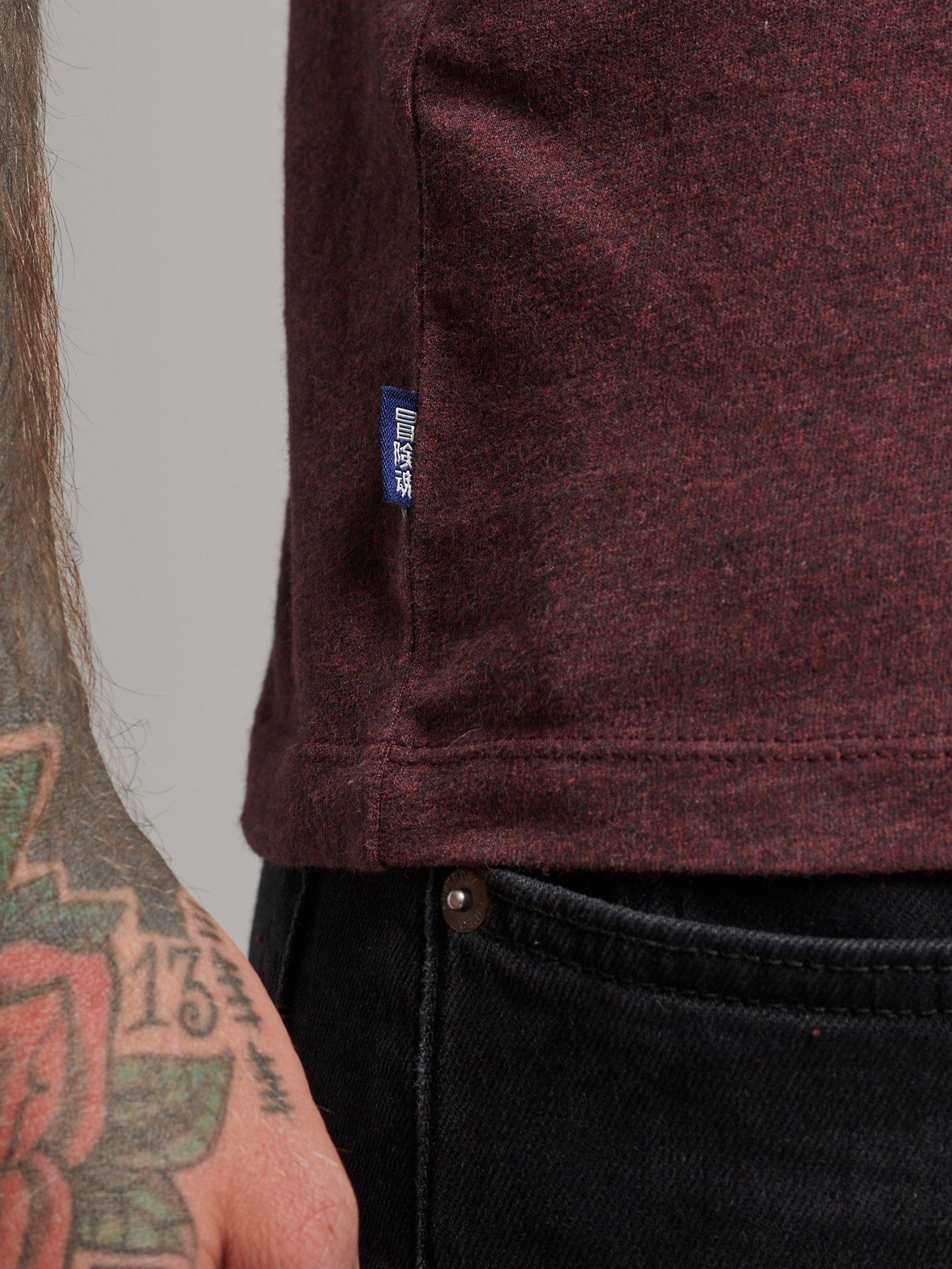 Product image 5 of 5, which shows Superdry Essential Logo Cotton T-Shirt, Burgundy Grit, M
