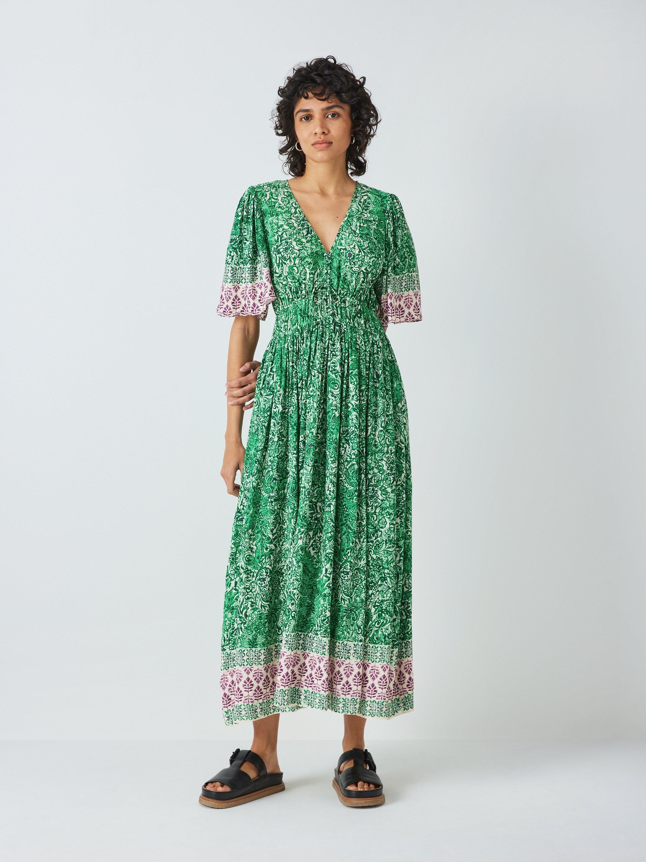 AND/OR Jenna Paisley Dress, Green