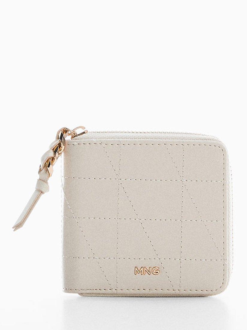 Mango Blake Zip Small Purse, Natural White, White