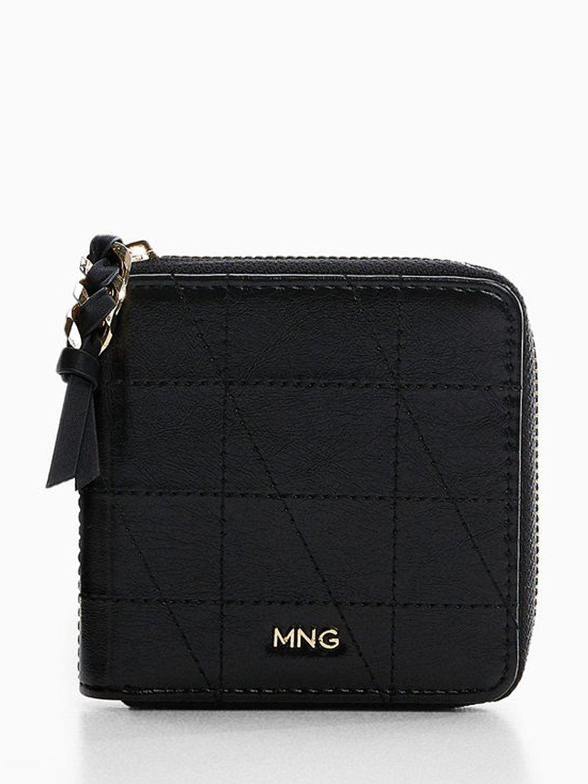 Mango Blake Zip Small Purse, Black, Black
