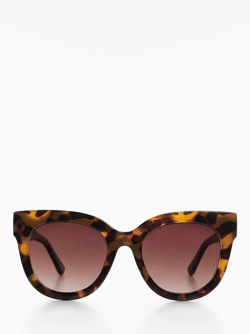 Mango Greci Women's Sunglasses, Dark Brown, Brown