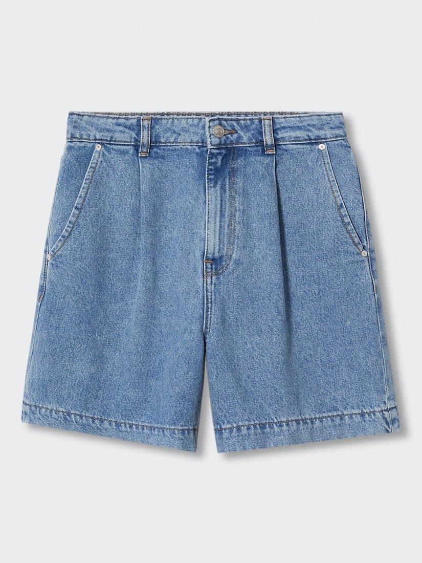 Mango Regina Denim Shorts, Open Blue