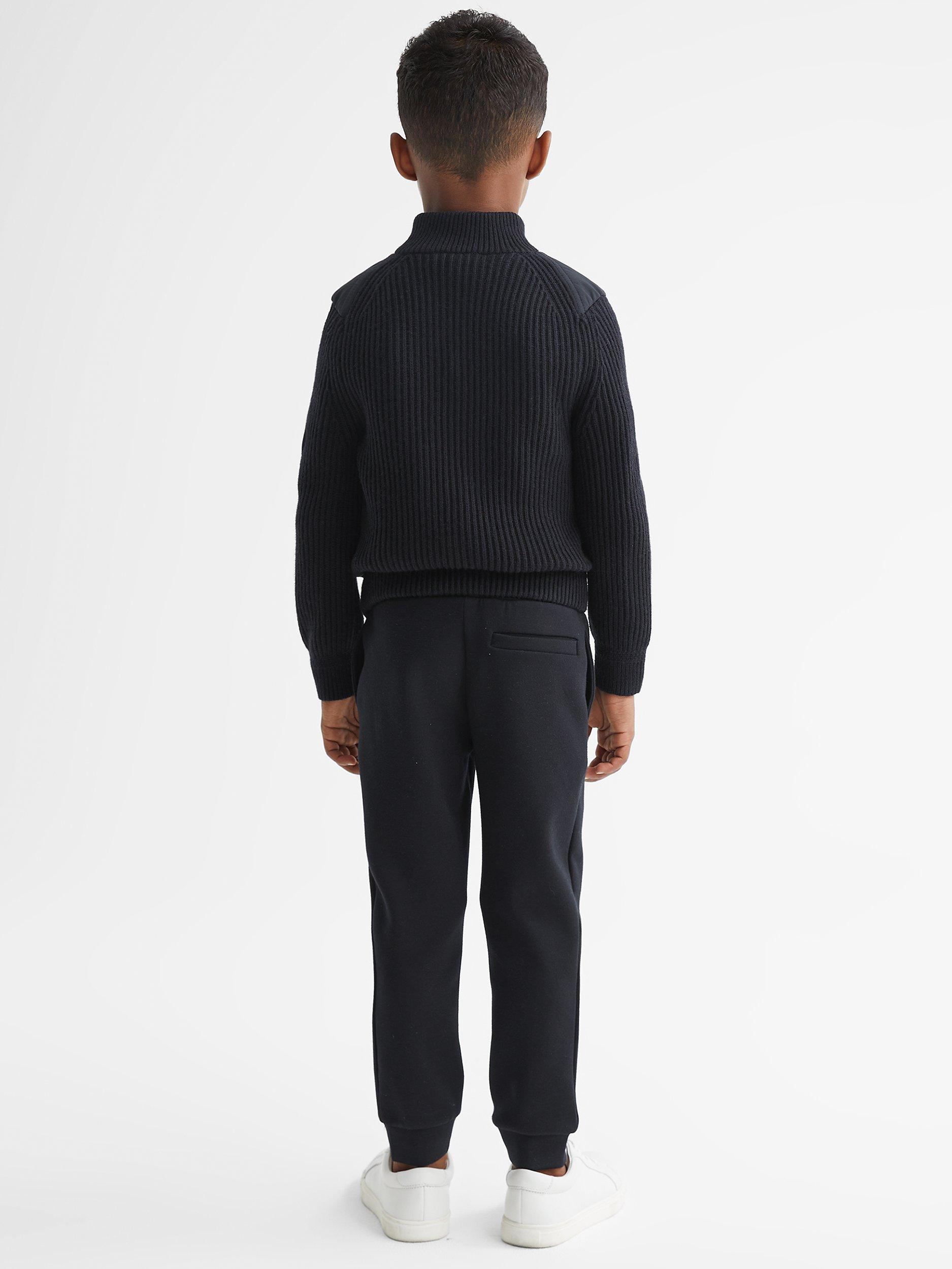 Product image 2 of 5, which shows Reiss Kids' Trainer Zipped Jumper, Navy, 4-5 years