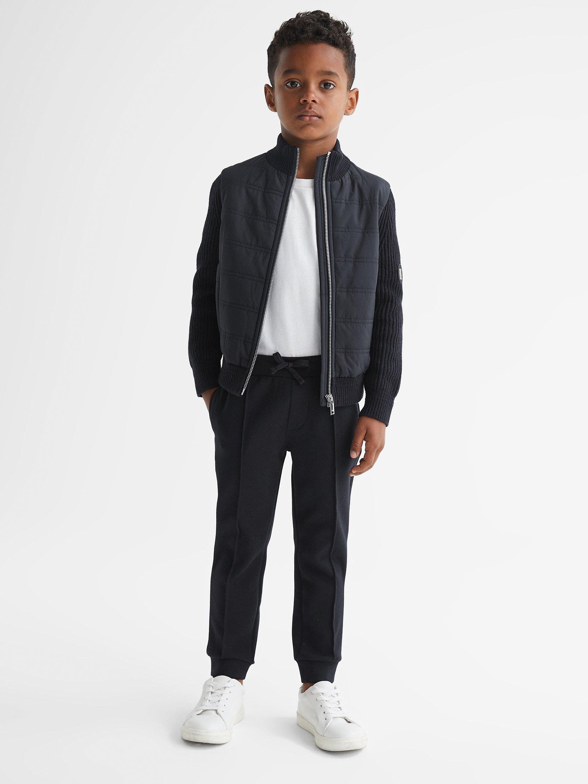 Product image 3 of 5, which shows Reiss Kids' Trainer Zipped Jumper, Navy, 4-5 years