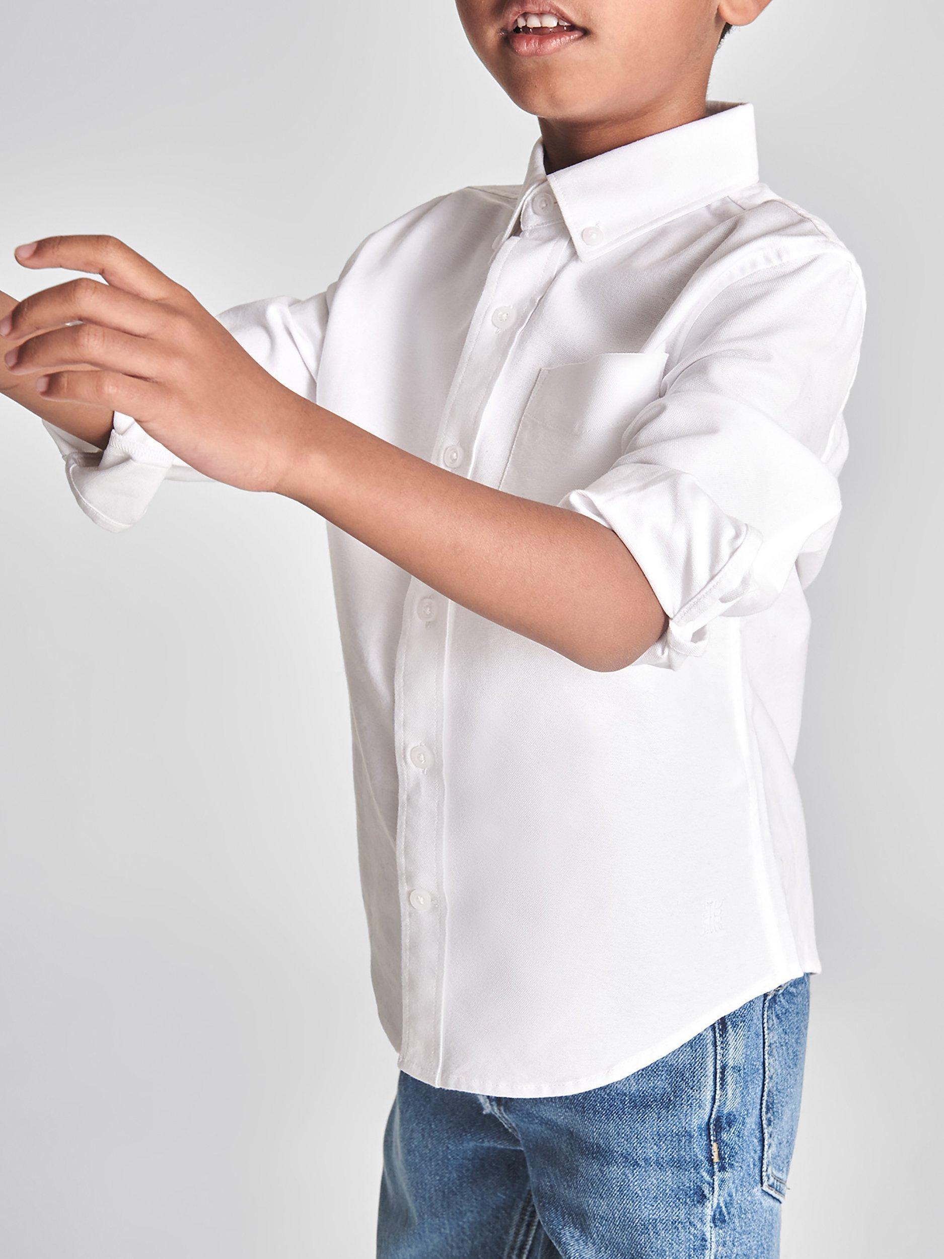 Product image 3 of 5, which shows Reiss Kids' Greenwich Oxford Shirt, White, 4-5 years