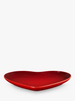 Le Creuset Stoneware Heart Platter - view 2, Cerise