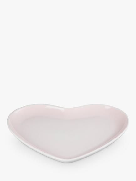 Le Creuset Stoneware Heart Platter, Shell Pink