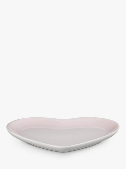 Le Creuset Stoneware Heart Platter - view 2, Shell Pink