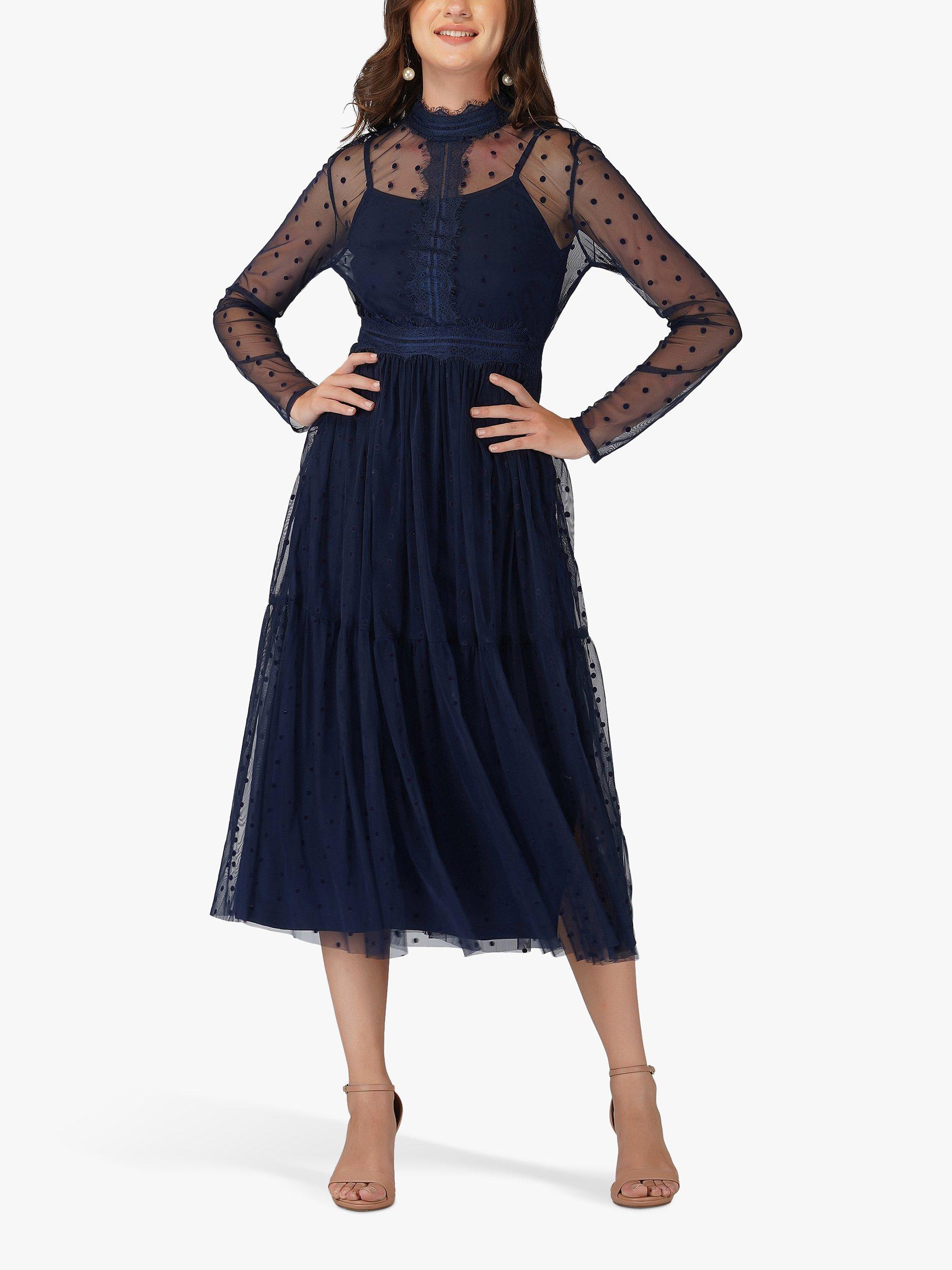 Lace and beads midi dress best sale