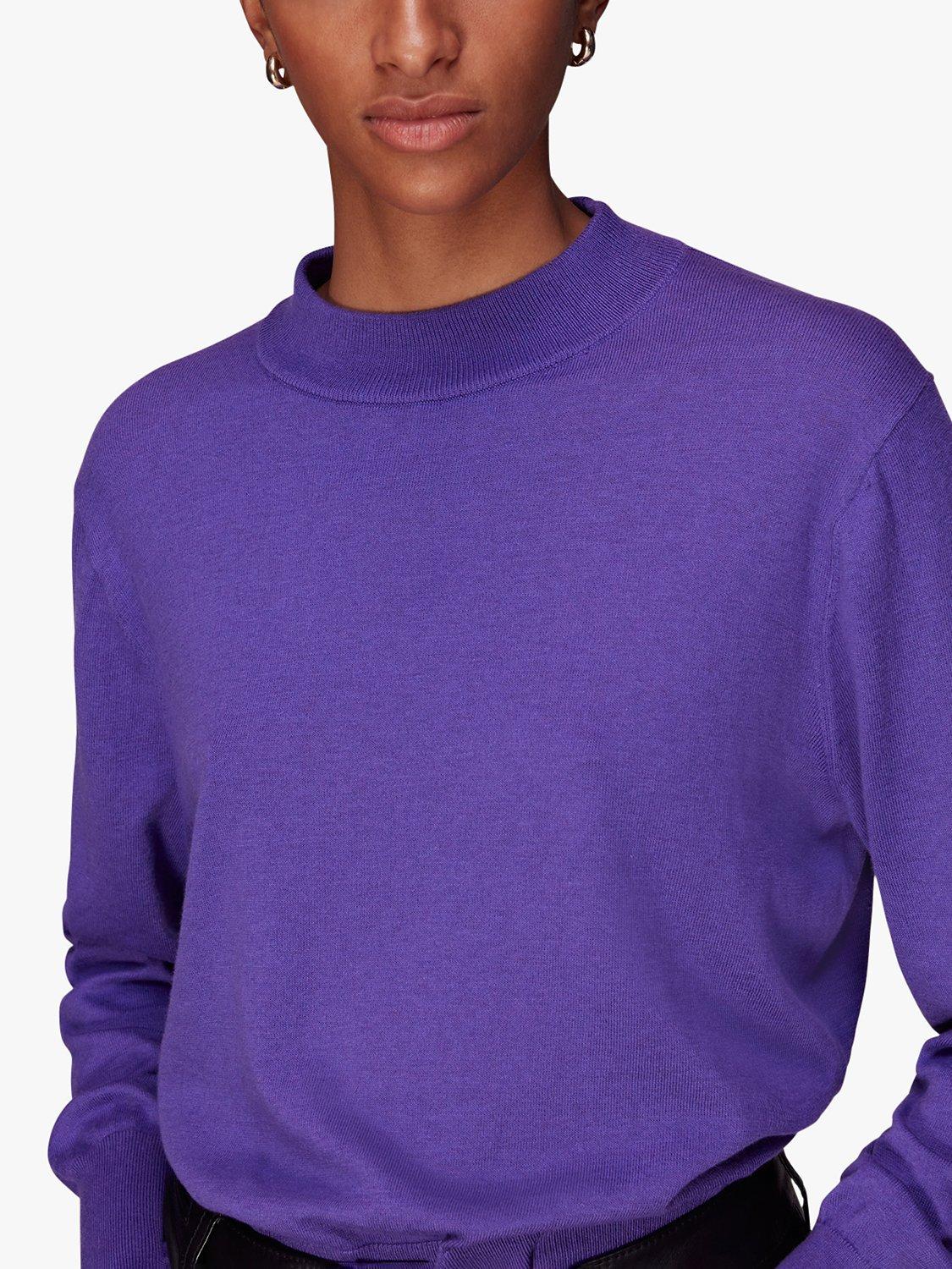 Whistles Mae High Neck Jumper, Purple