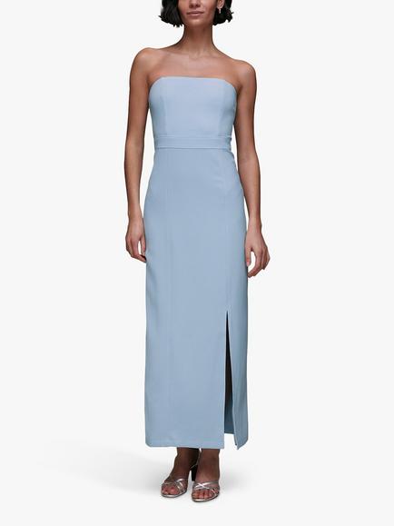 Whistles Gemma Strapless Maxi Dress, Pale Blue