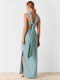 Whistles Tie Back Maxi Dress, Sage Green