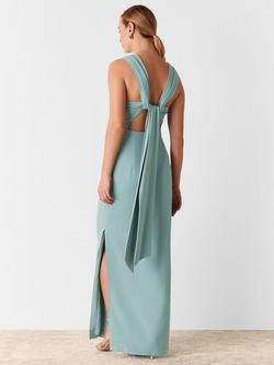 Whistles Tie Back Maxi Dress, Sage Green - view 2, Sage Green