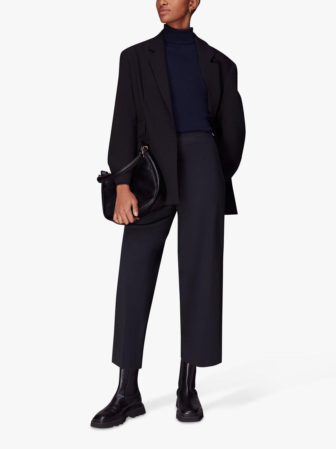 Whistles Katie Cropped Trousers, Navy