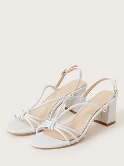 Monsoon Multi Strap Block Heel Sandals, Ivory, Ivory