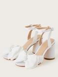 Monsoon Bock Heeled Bow Sandals, Ivory