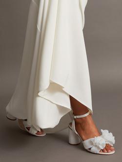 Monsoon Bock Heeled Bow Sandals, Ivory - view 2, Ivory