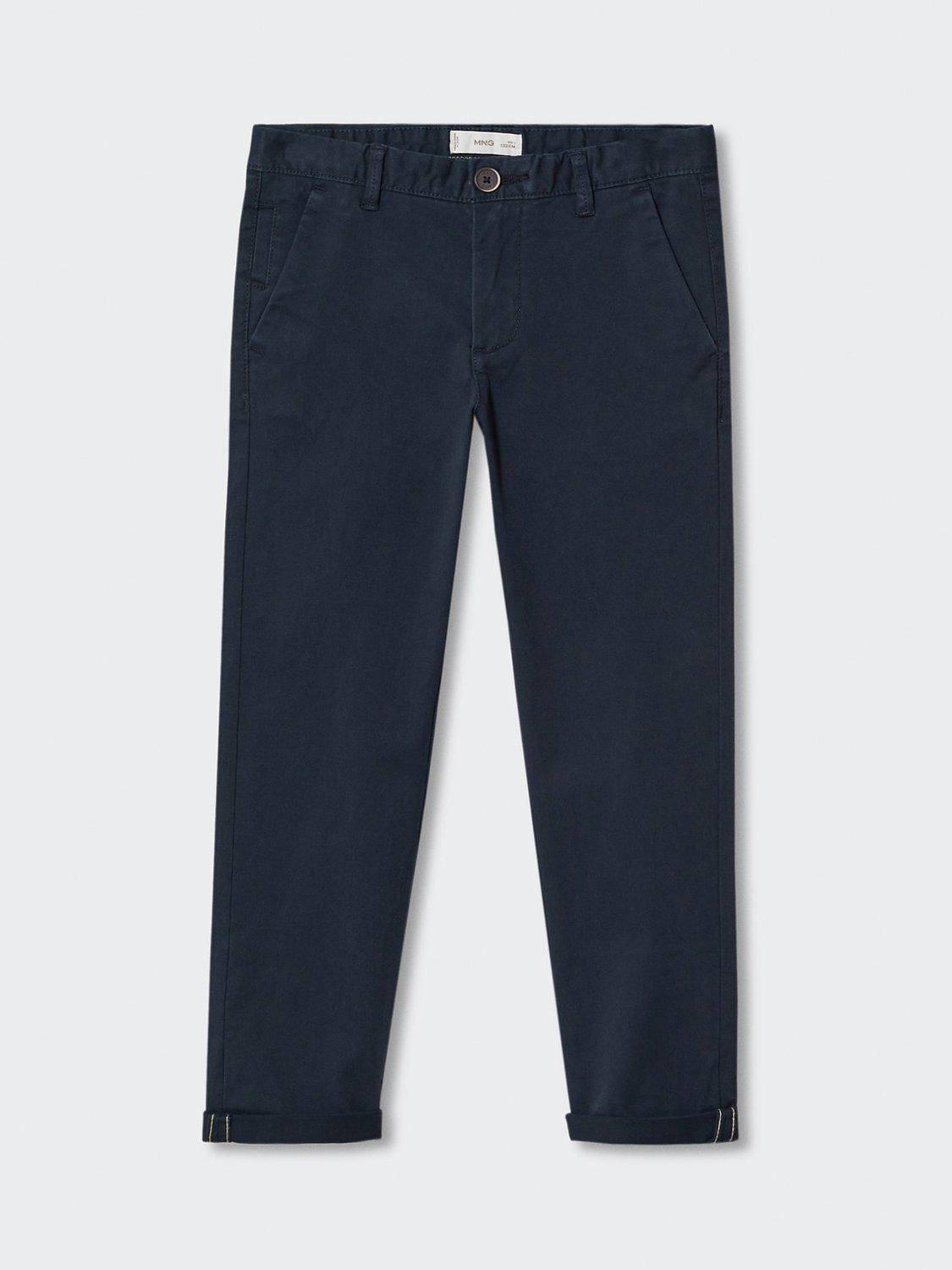 Mango Kids' Piccolo Chino Trousers, Navy