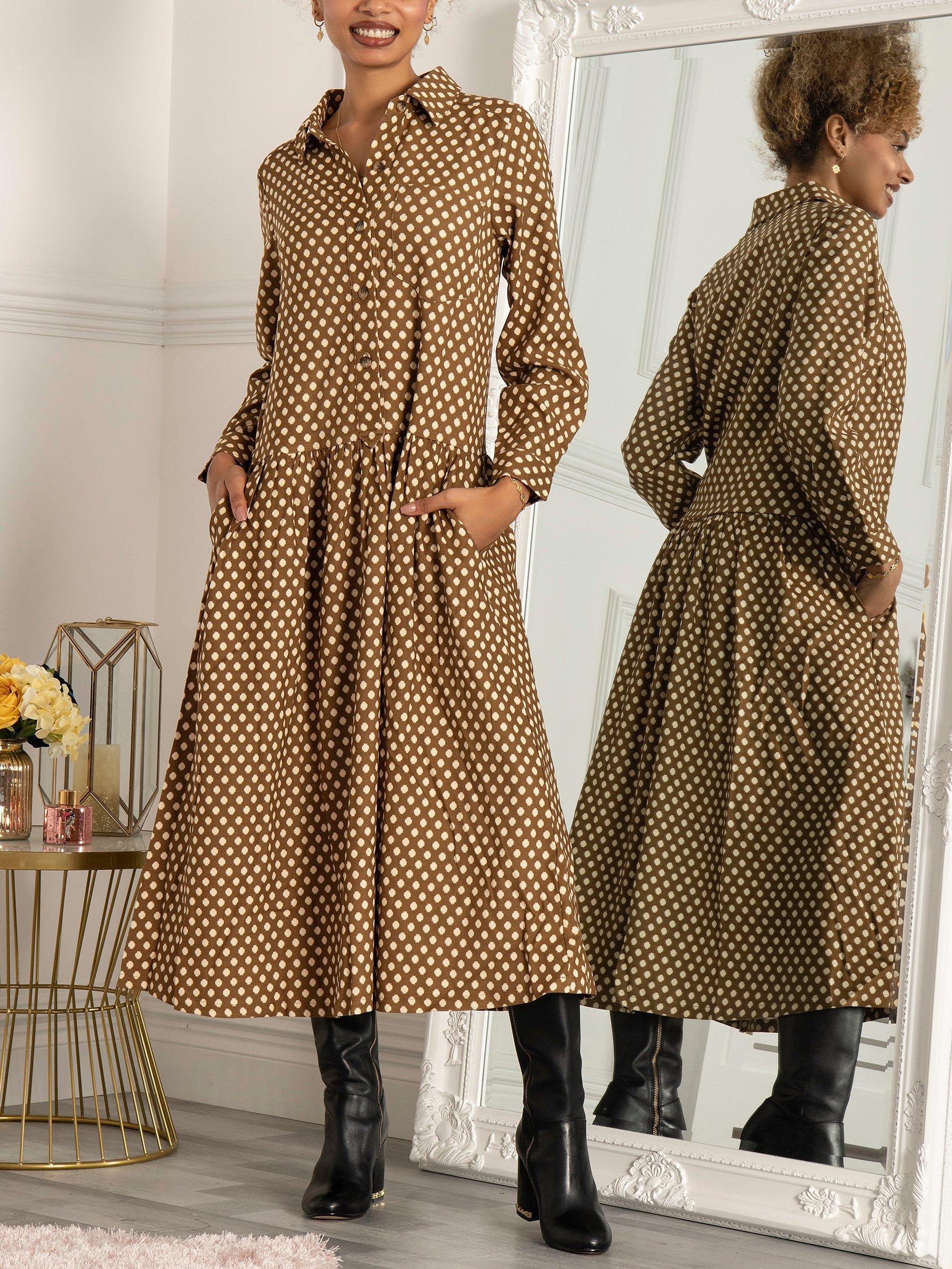 Jolie Moi Davina Shirt Smock Maxi Dress, Green