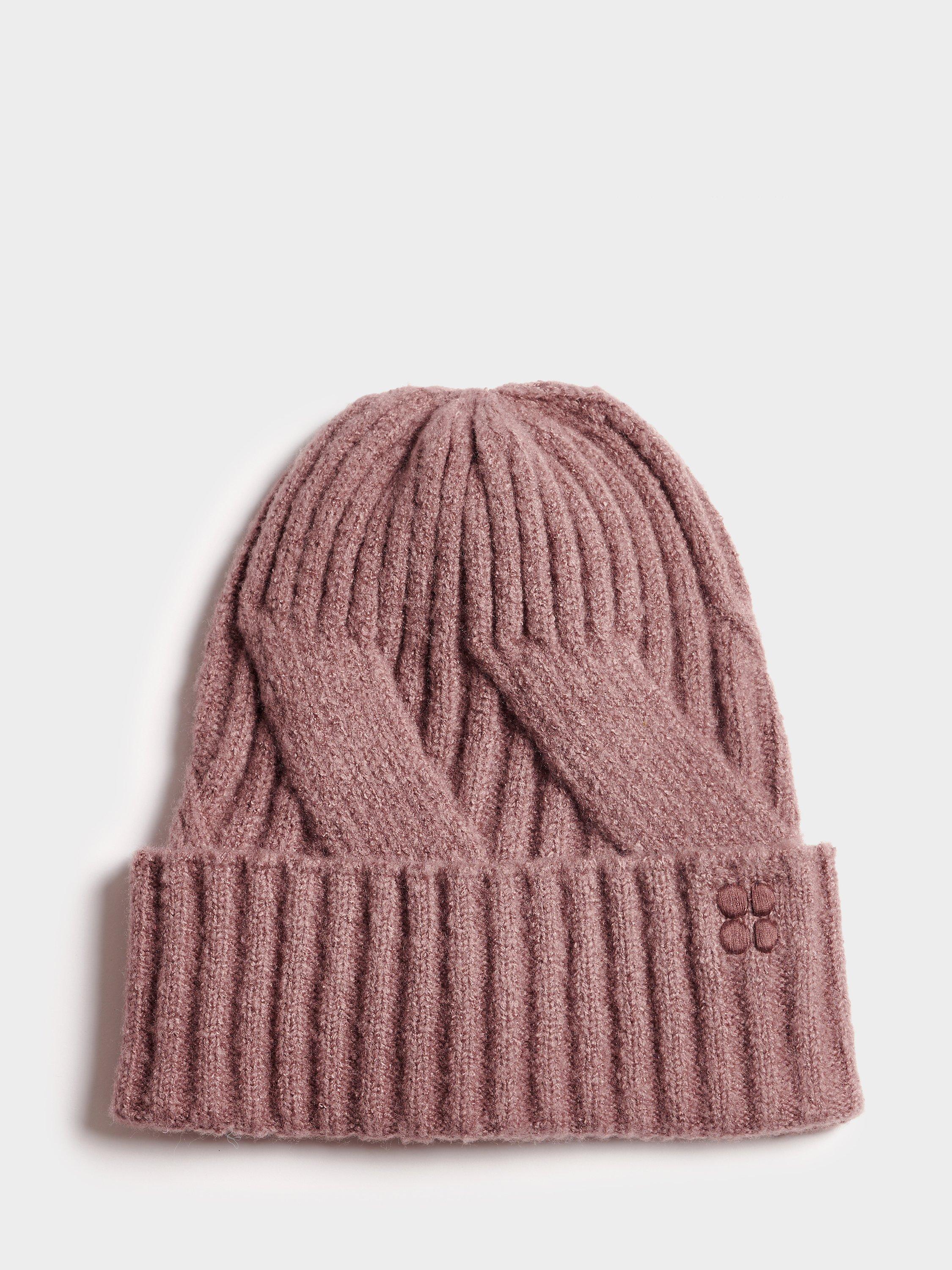 Sweaty Betty Textured Knit Beanie, Wisteria Purple, One Size