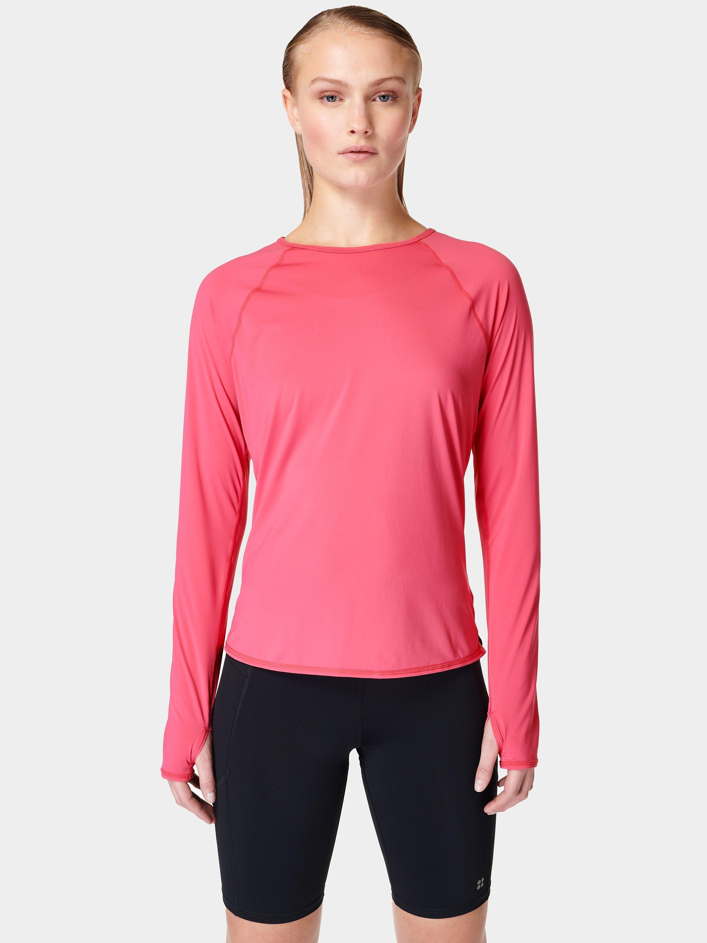 Sweaty Betty Distance Long Sleeve Top, Odyssey Pink
