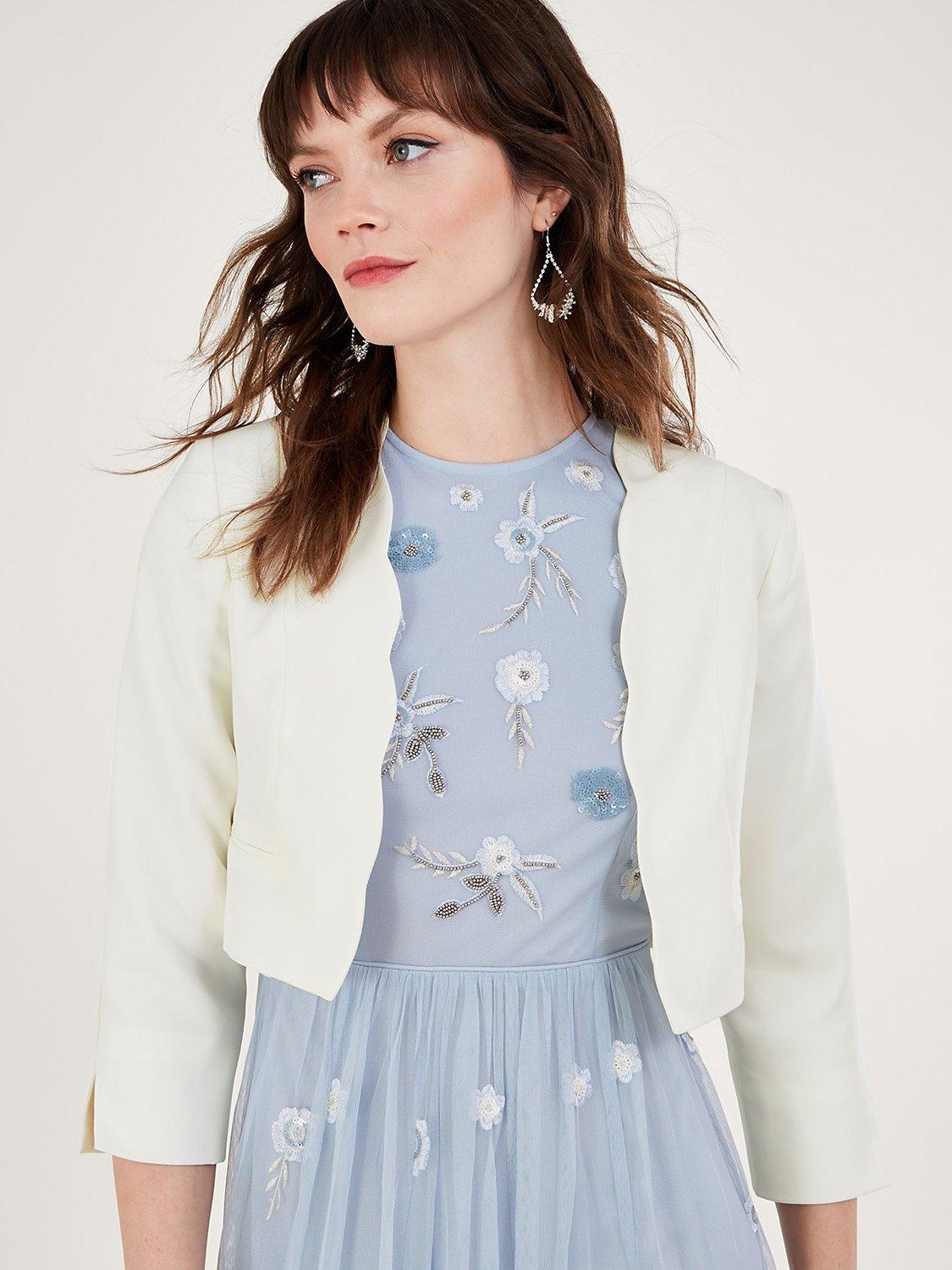 Monsoon Hortensia Scallop Jacket, Ivory