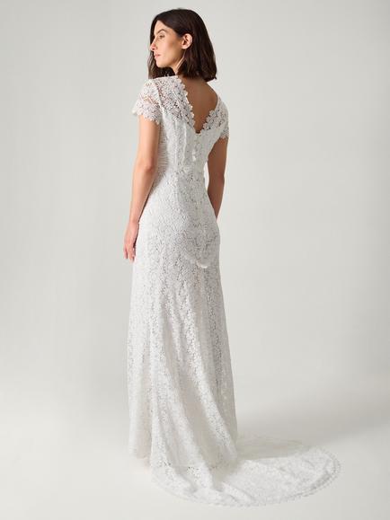 Monsoon Sienna Lace Bridal Maxi Dress, Ivory - view 2, Ivory
