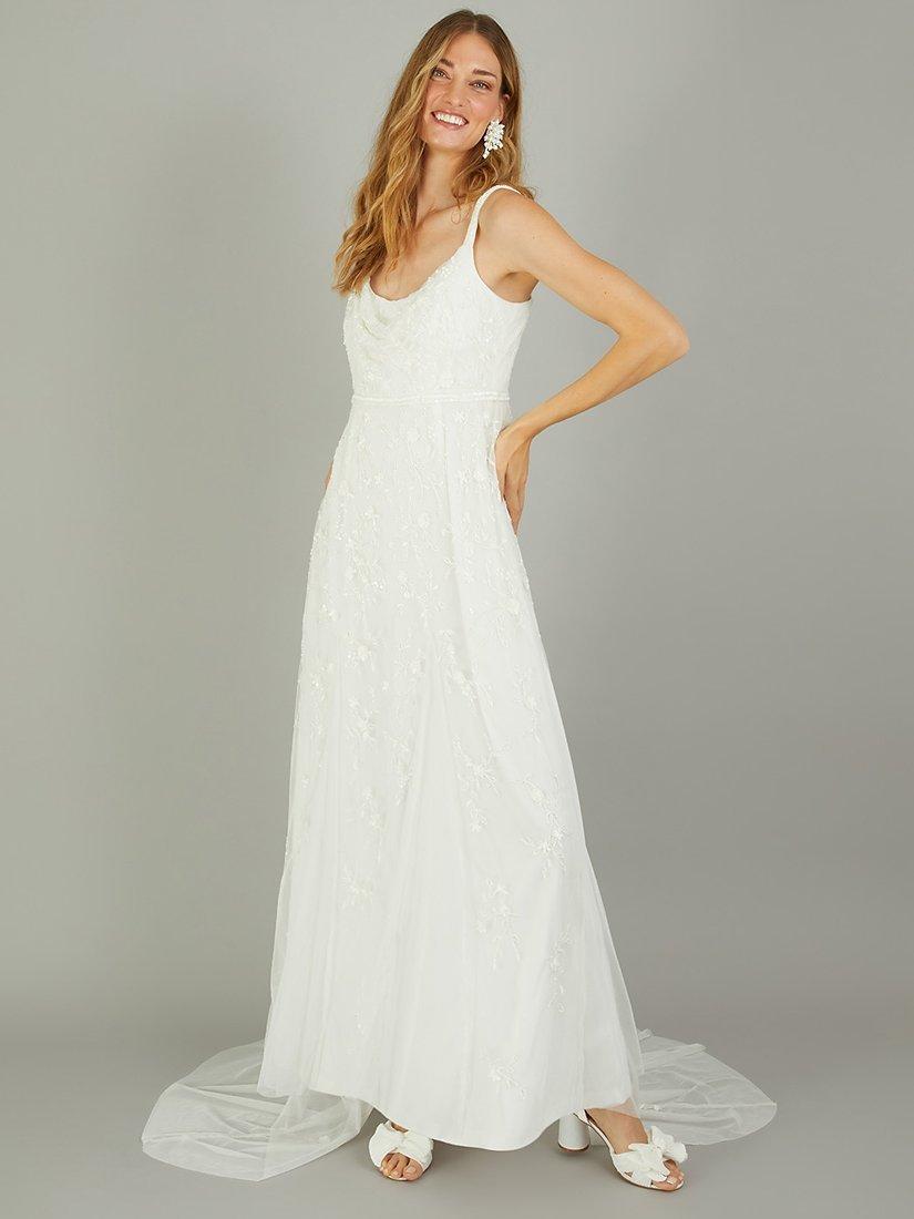 Monsoon Holly Embellished Wedding Dress Ivory