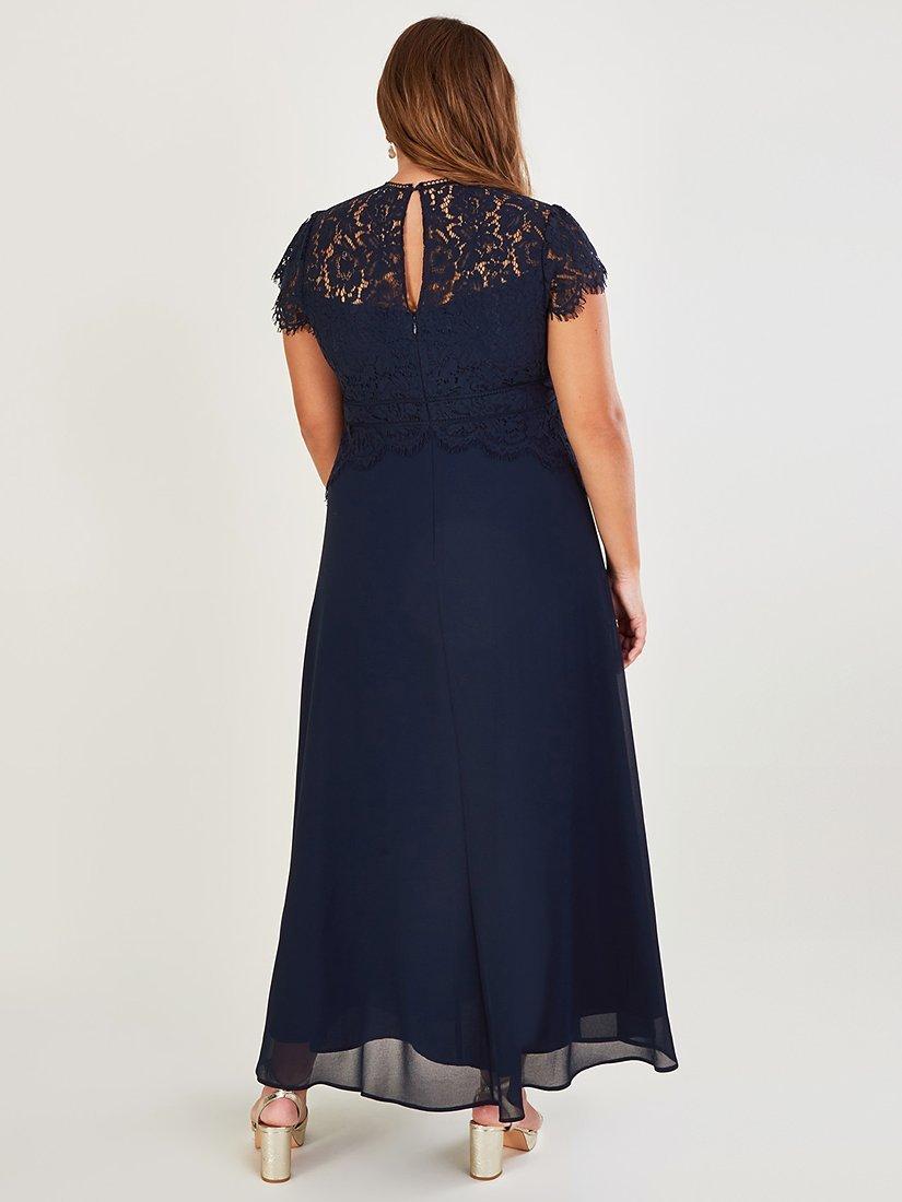 Monsoon Louise Lace Bodice Maxi Dress Navy