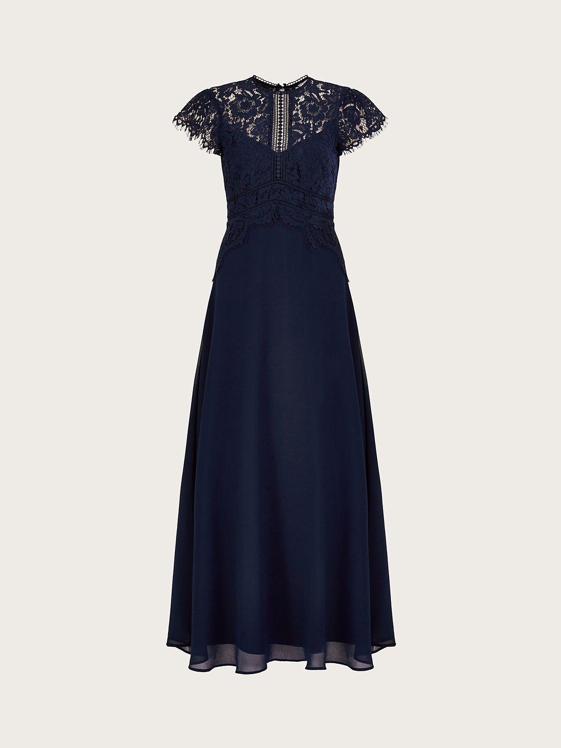 Monsoon Louise Lace Bodice Maxi Dress Navy