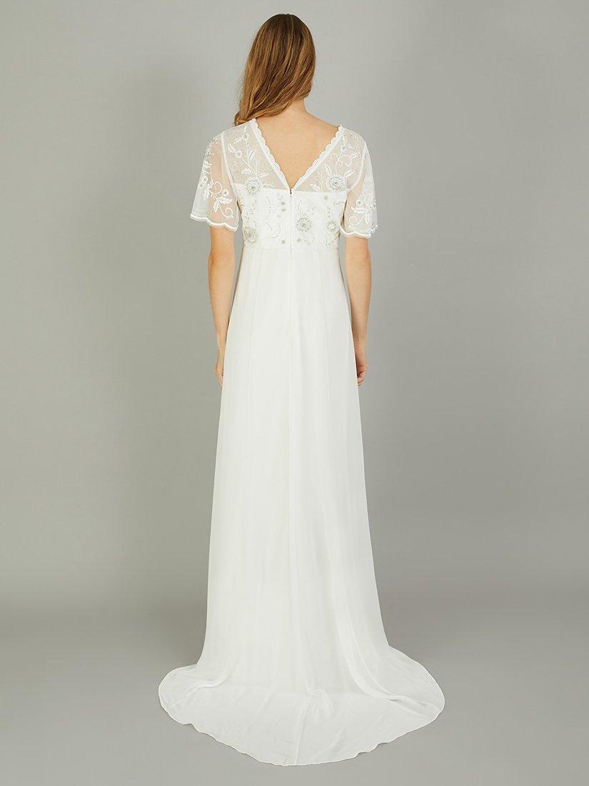 Product image 2 of 5, which shows Monsoon Liz Embroidered Bridal Maxi Dress, Ivory, 6