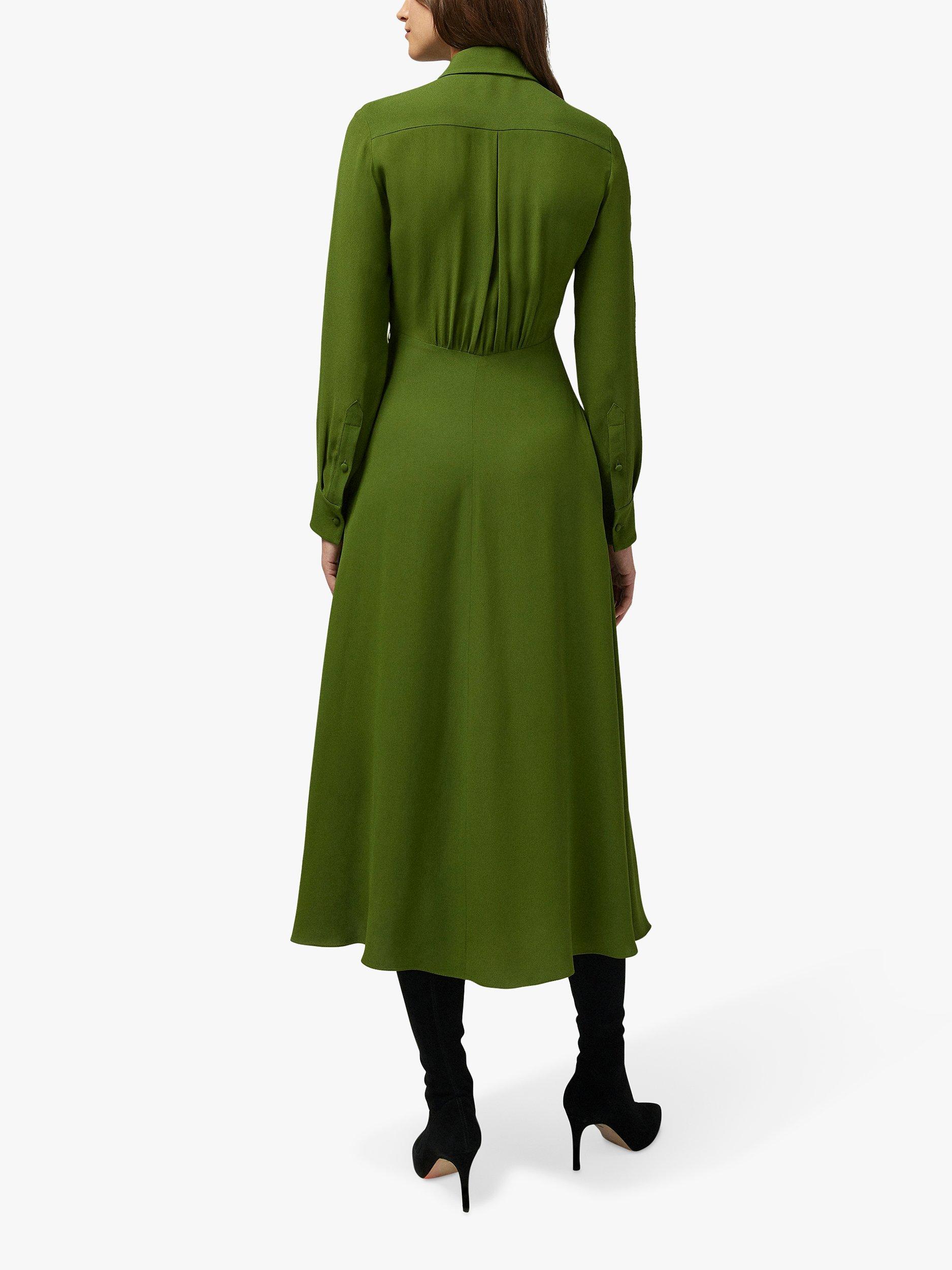 Jasper Conran Claudia Empire Line Crepe Midi Dress, Green, 12