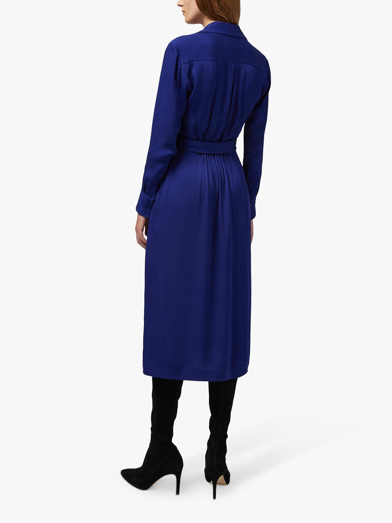 Jasper Conran Charlie Belt Midi Dress, Blue, 14