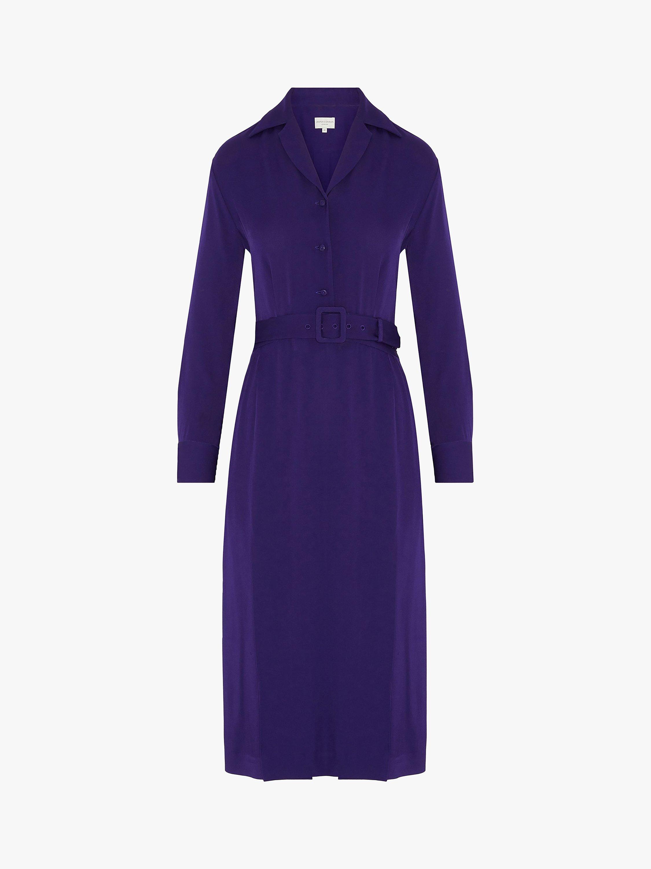 Jasper Conran Charlie Belt Midi Dress, Blue, 14