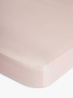 John Lewis Temperature Regulating Cotton 400 Thread Count Fitted Sheet, Pale Pink