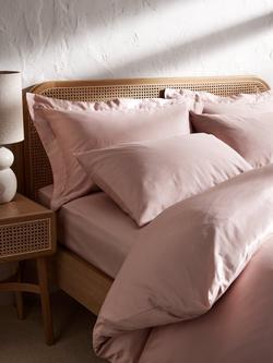 John Lewis Temperature Regulating Cotton 400 Thread Count Fitted Sheet - view 2, Pale Pink