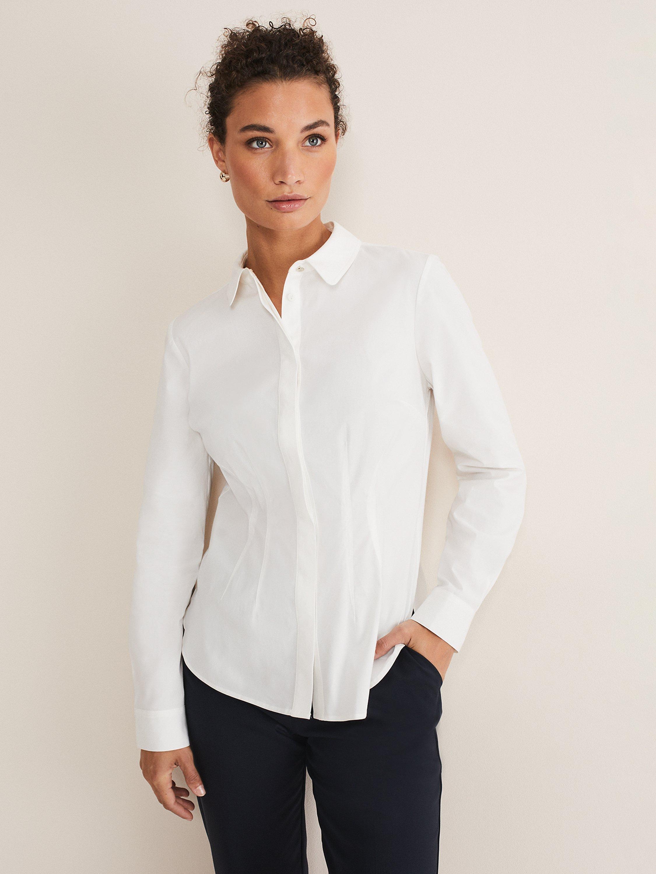 Phase Eight Kiyah Fitted Shirt, White